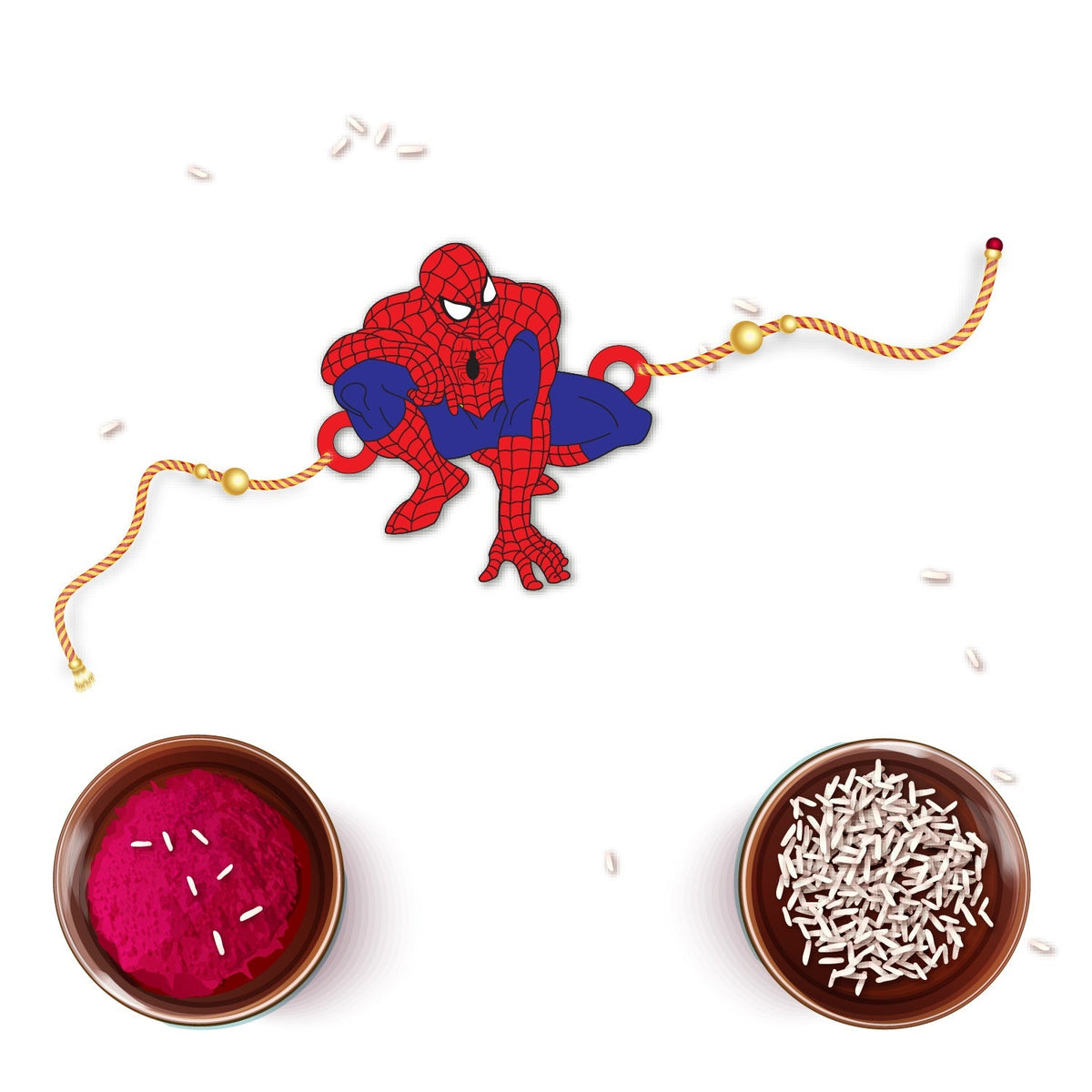 Indianvibez Spiderman Wooden Rakhi with Rudraksha, Superhero Rakhi for Kids & Bro, Shop India - Kids Rakhi | Grocsy