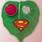 Indianvibez Superman Wooden Rakhi with Rudraksha, Superhero Rakhi for Brother, Shop India - Kids Rakhi | Grocsy