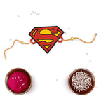 Indianvibez Superman Wooden Rakhi with Rudraksha, Superhero Rakhi for Brother, Shop India - Kids Rakhi | Grocsy