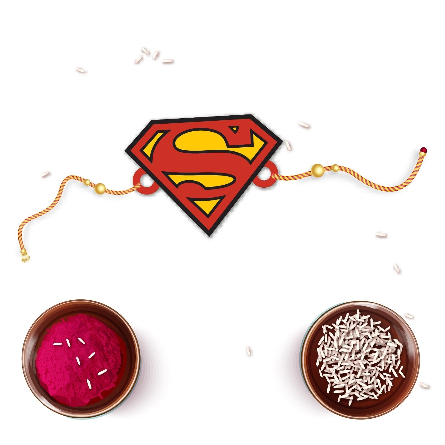 Indianvibez Superman Wooden Rakhi with Rudraksha, Superhero Rakhi for Brother, Shop India - Kids Rakhi | Grocsy