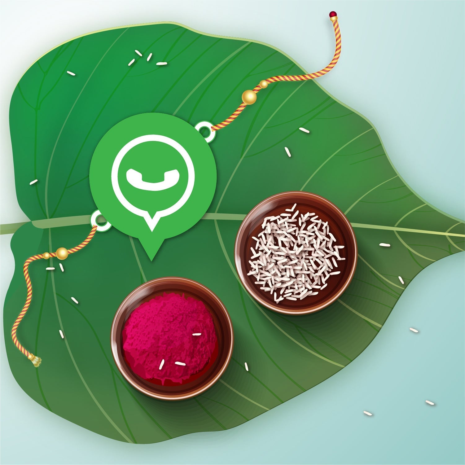 Indianvibez Whatsapp Chat Wala Bhai Wooden Rakhi with Rudraksha, Trendy Rakhi for Bro, Shop India - Kids Rakhi | Grocsy