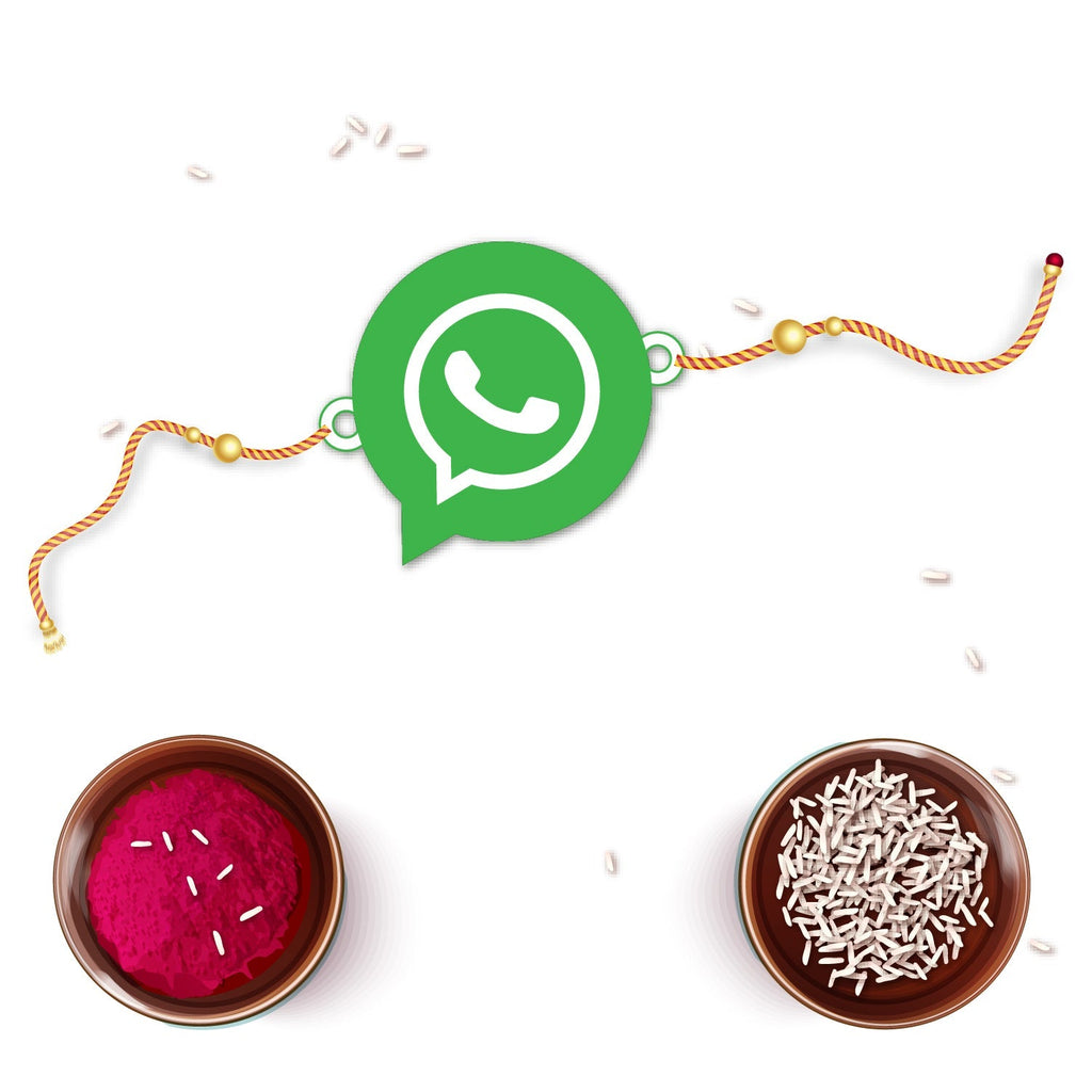 Indianvibez Whatsapp Chat Wala Bhai Wooden Rakhi with Rudraksha, Trendy Rakhi for Bro, Shop India - Kids Rakhi | Grocsy