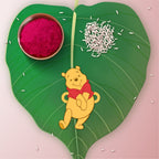 Indianvibez Winnie Pooh Wooden Rakhi with Rudraksha, Cute Rakhi for Brother, Shop India - Kids Rakhi | Grocsy