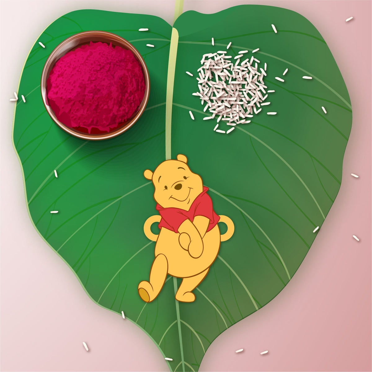 Indianvibez Winnie Pooh Wooden Rakhi with Rudraksha, Cute Rakhi for Brother, Shop India - Kids Rakhi | Grocsy