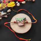 Indianvibez Yoda Wooden Rakhi with Rudraksha, Star Wars Rakhi for Bro, Shop India - Kids Rakhi | Grocsy