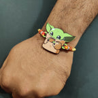 Indianvibez Yoda Wooden Rakhi with Rudraksha, Star Wars Rakhi for Bro, Shop India - Kids Rakhi | Grocsy