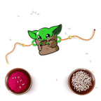 Indianvibez Yoda Wooden Rakhi with Rudraksha, Star Wars Rakhi for Bro, Shop India - Kids Rakhi | Grocsy