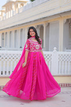 Lehenga Mart Designer Georgette Bandhej Gown & Dupatta | Grocsy