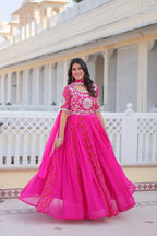 Lehenga Mart Designer Georgette Bandhej Gown & Dupatta | Grocsy