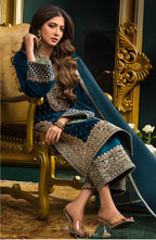 Lorenvalley Fashion Women Rama Velvet Embroidered Salwar Suit Material | Grocsy
