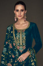 Lorenvalley Fashion Women Rama Velvet Embroidered Salwar Suit Material | Grocsy
