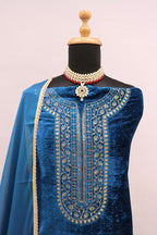 Lorenvalley Fashion Women Rama Velvet Embroidered Salwar Suit Material | Grocsy