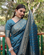 Lorenvalley Premium Bandhej Patola Silk Sarees with kanchi Borders and Contrast Zari Weaving borders Saree - Rama | Grocsy