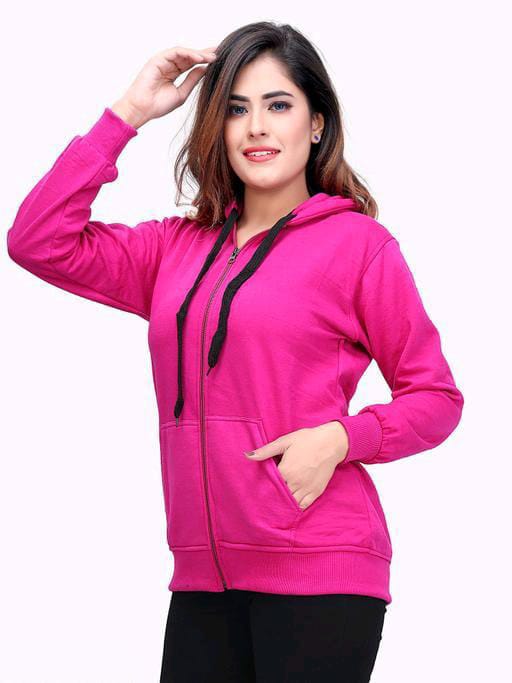 PAVONINE Rani Color Casual Winter Wear Hoodie Sweatshirt For Girls | Grocsy