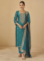Vegaa Fashion Rama Viscose Silk Jacquard Wedding Wear Salwar Suit | Grocsy