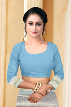 Vedant Vastram Litchi Silk Designer Banarasi Saree - Grey | Grocsy