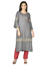 Joban Fashion Grey Cotton Rayon Kurta Set | Grocsy
