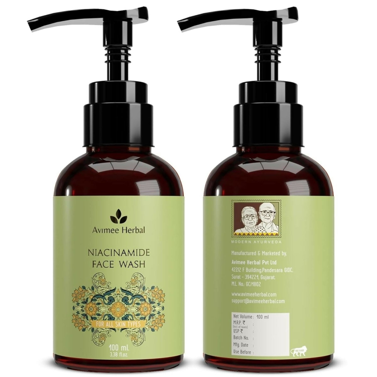Avimee Herbal Niacinamide Face Wash For Daily Hydration and Nourishment | Grocsy