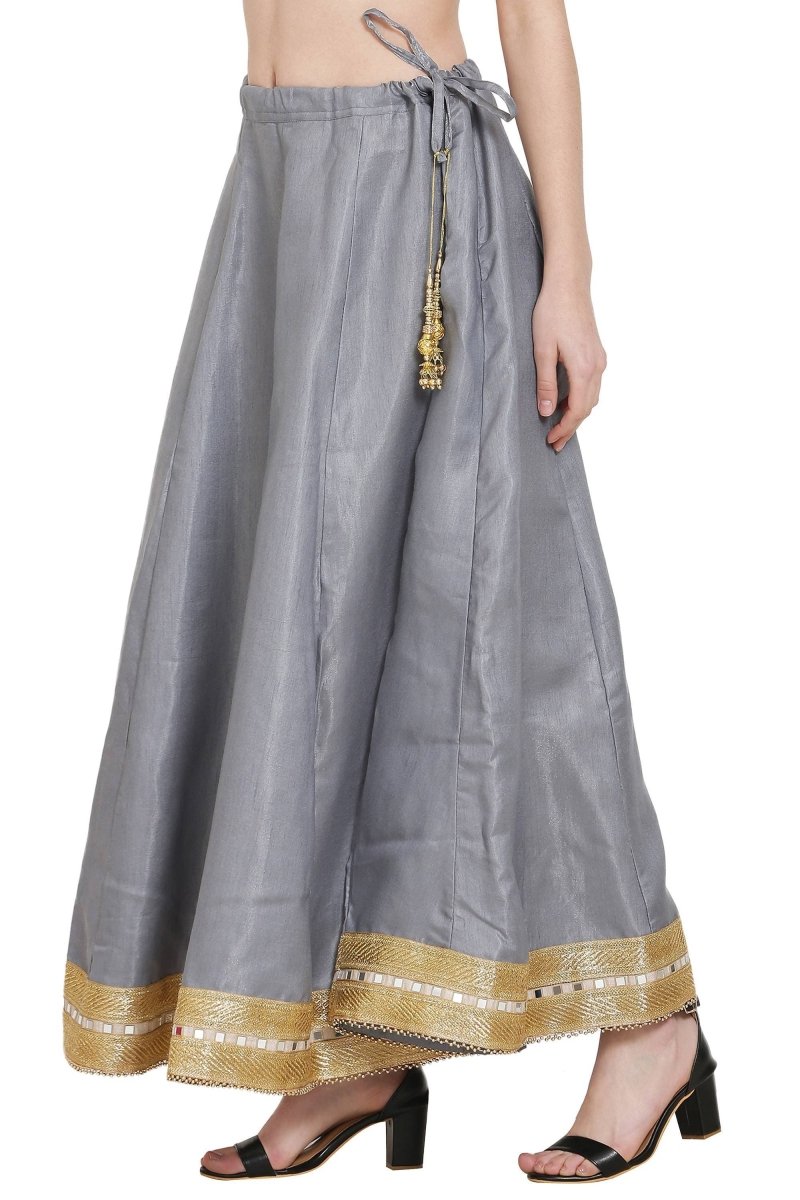 Asmaani Grey Color Maxi Skirt | Grocsy