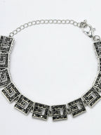 NVR Women American Diamond Rhodium-Plated Link Bracelet