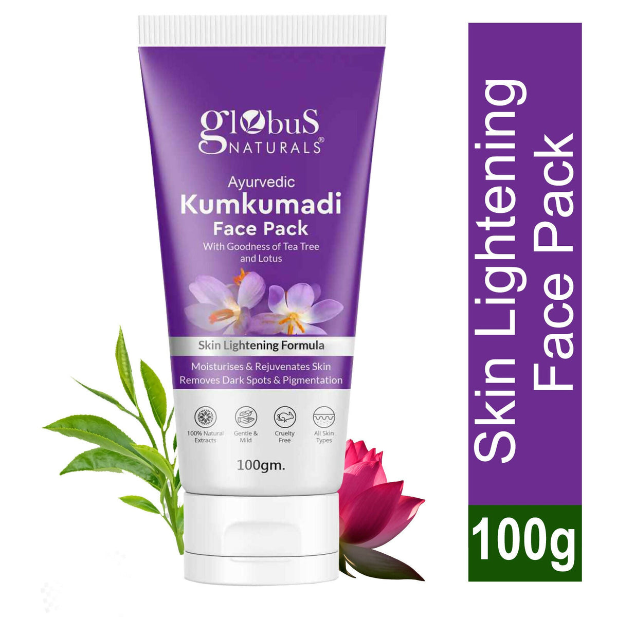 Globus Naturals Ayurvedic Kumkumadi Skin Lightening Face Pack, Suitable For All Skin Types | Grocsy