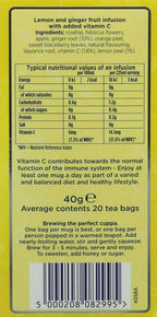 Tetley Fruit Infusions With Lemon And Ginger Tea Bags | Grocsy