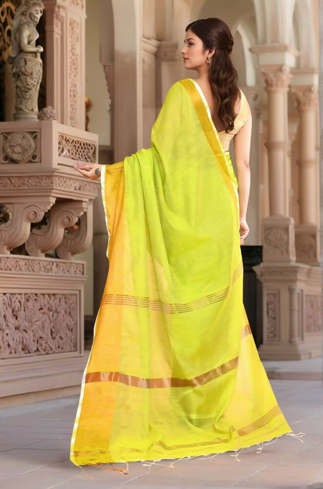 Joban Fashion Women Light Green Trendy Cotton Saree | Grocsy