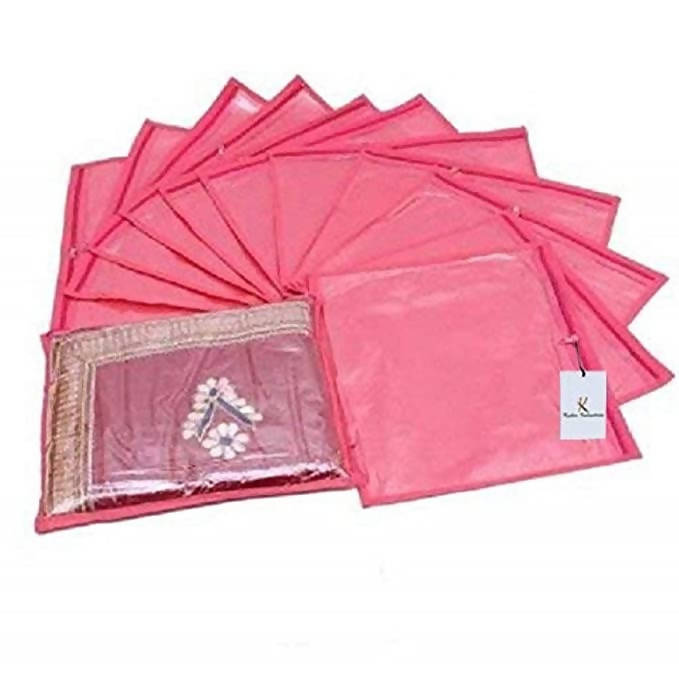 Kuber Industries Single Packing Saree Cover 24 pcs Set (Pink) | Grocsy