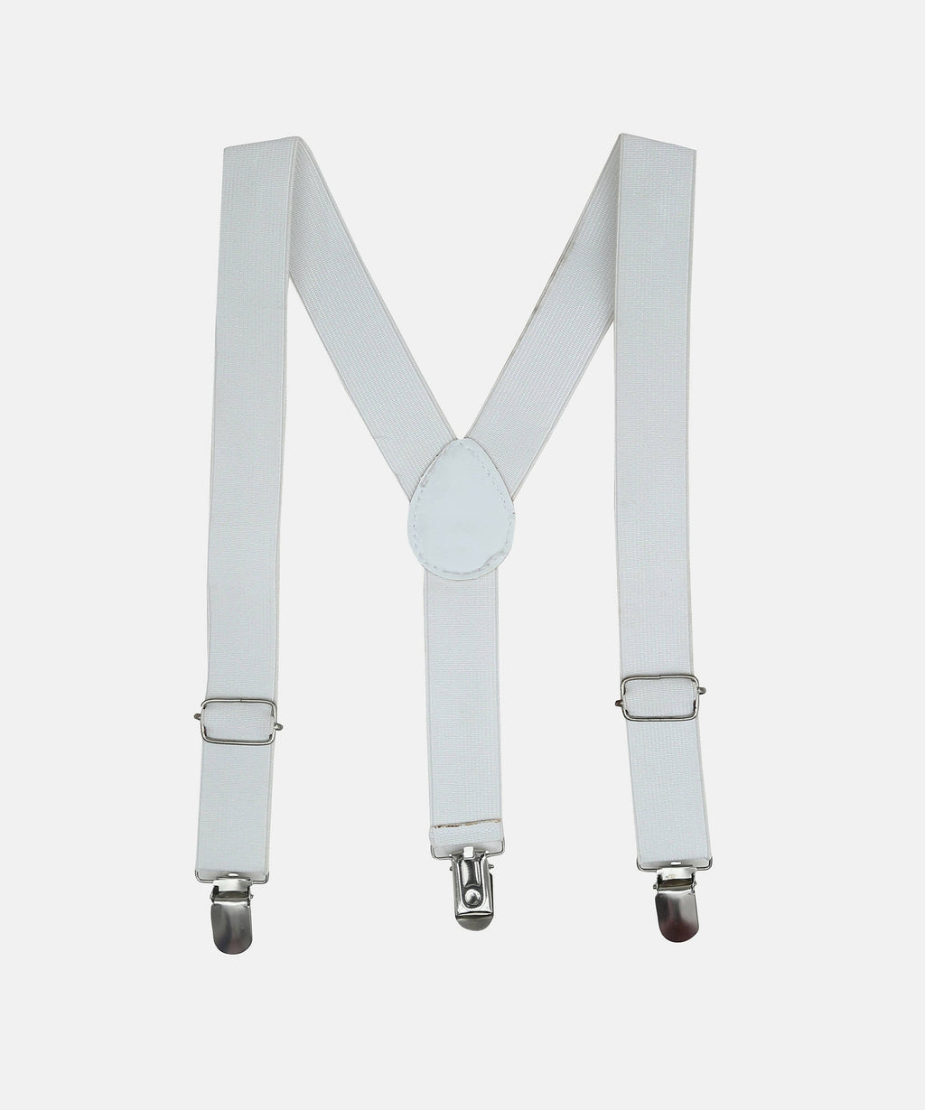 Manet Boys Solid Suspenders - White | Grocsy