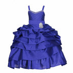 Asmaani Baby Girl's Blue Colour Satin A-Line Maxi Full Length Dress (AS-DRESS-22119) | Grocsy