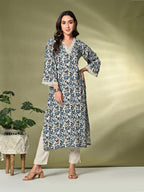Sangria Printed A-Line Kurta | Grocsy