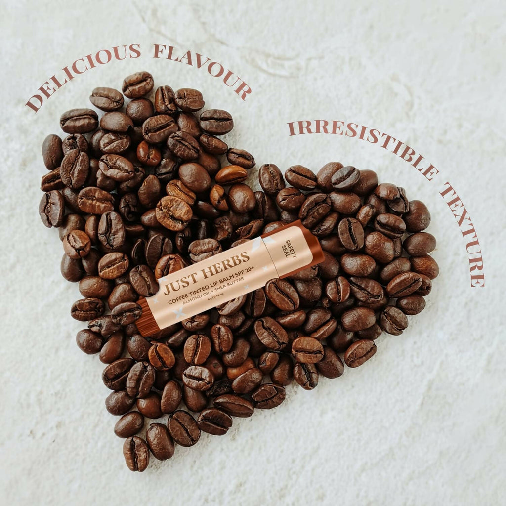 Just Herbs Coffee Tinted Lip Balm with SPF 20+ for Dark Lips to Lighten | Grocsy