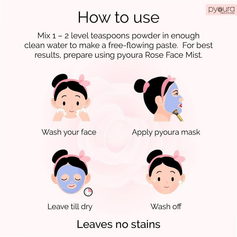 Pyoura Rose Face Mask No Clay Only 100% Pure Rose Petal Powder | Grocsy