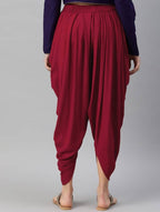 Cheera Women’s Maroon Dhoti Pant CH08D | Grocsy