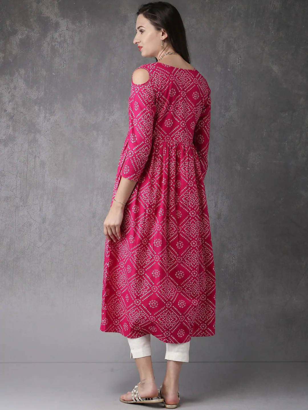 Vamika Pink Cotton Printed Party/Casual Wear Kurti | Grocsy