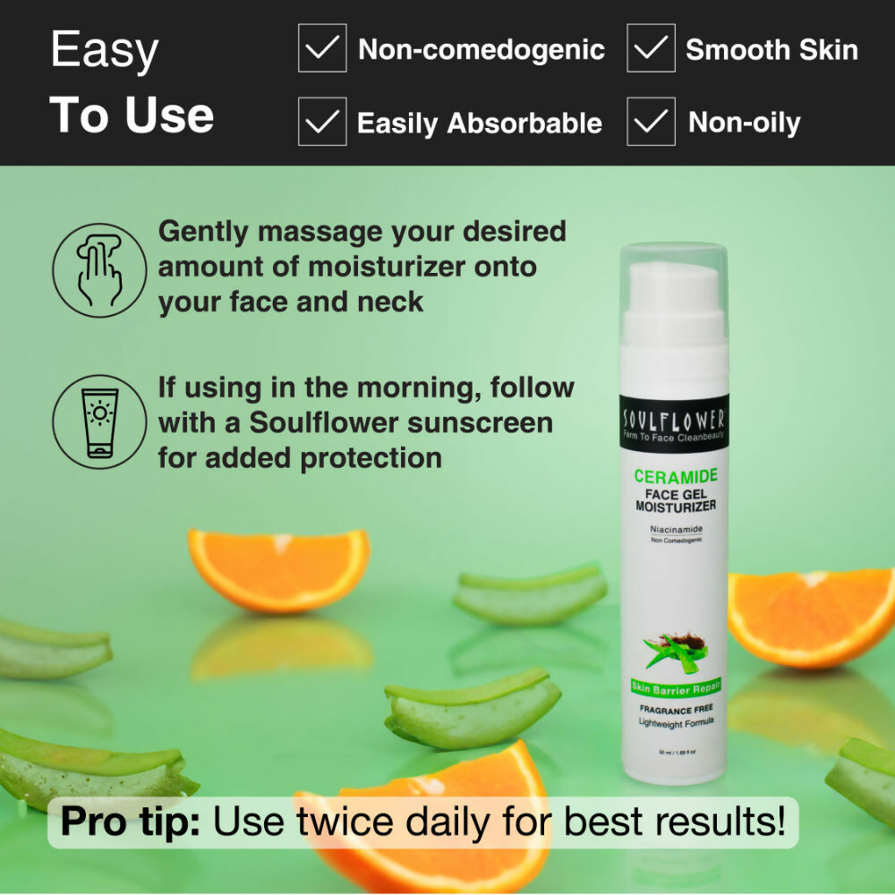 Soulflower Ceramide Face Gel Moisturizer | Grocsy