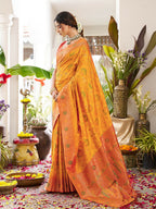 Shree Shyam Fashion Yellow Soft Silk Saree | Grocsy