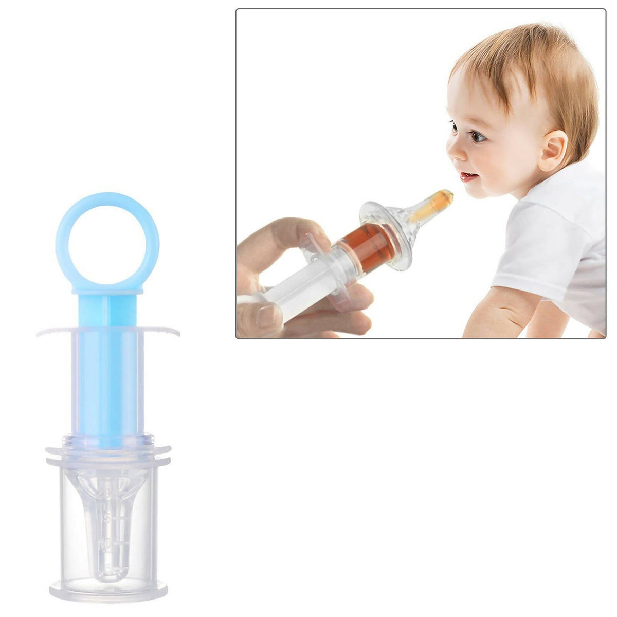 Safe-O-Kid Silicone made BPA free medicine Feeder cum Dropper for Kids- Blue | Grocsy