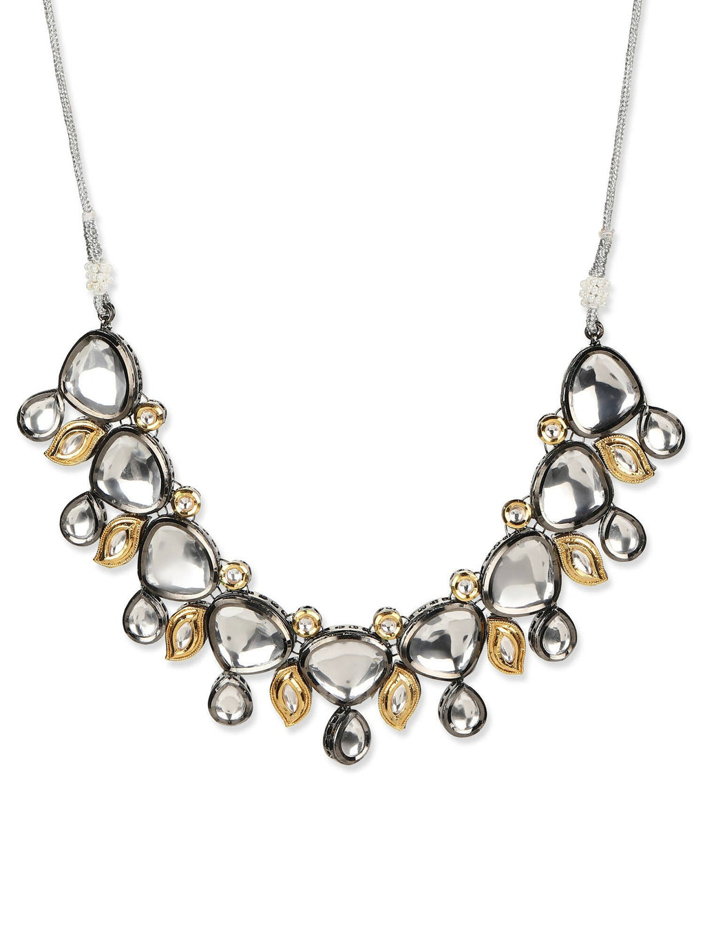 Women's Rhodium-Plated Necklace - Ruby Raang | Grocsy