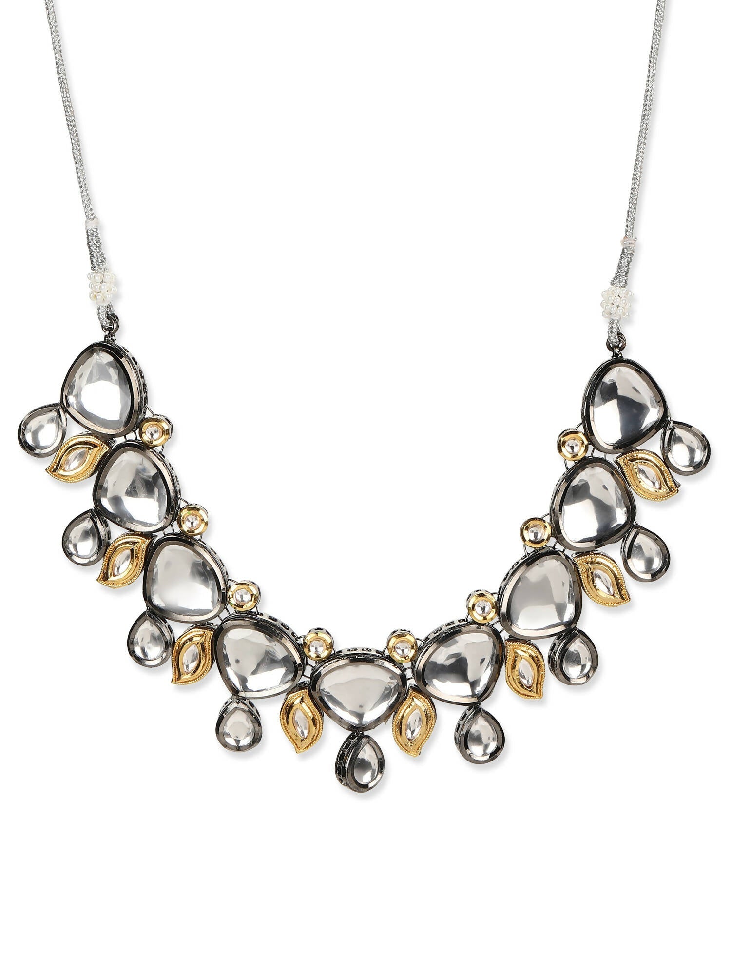 Women's Rhodium-Plated Necklace - Ruby Raang | Grocsy