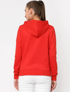 PAVONINE Red Color Casual Winter Wear Hoodie Sweatshirt For Girls | Grocsy
