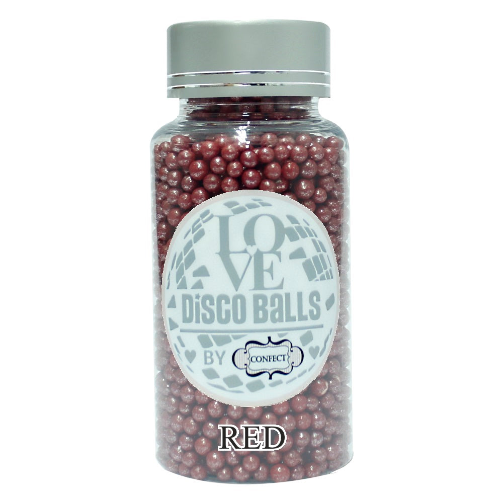 Confect Red Disco Balls Sprinkles 3 MM | Grocsy