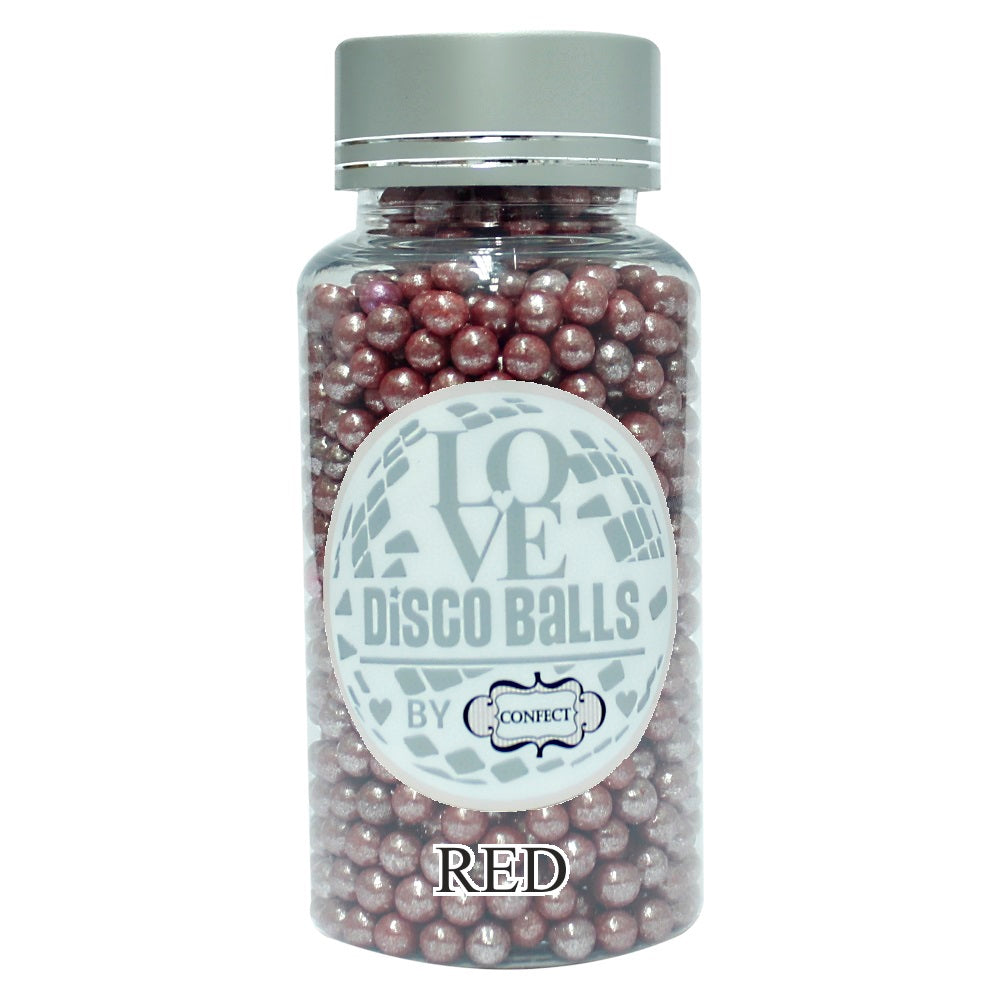 Confect Red Disco Balls Sprinkles 4 MM | Grocsy