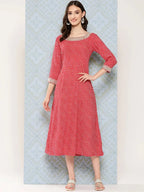 Yufta Red Ethnic A-Line Maxi Dress | Grocsy