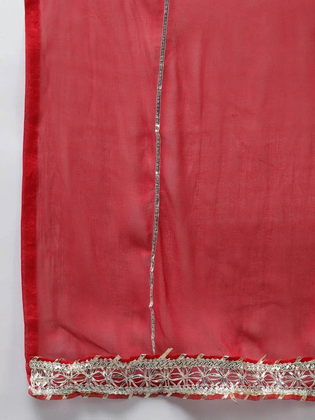 Yufta Red Ethnic Motifs Dupatta Set | Grocsy