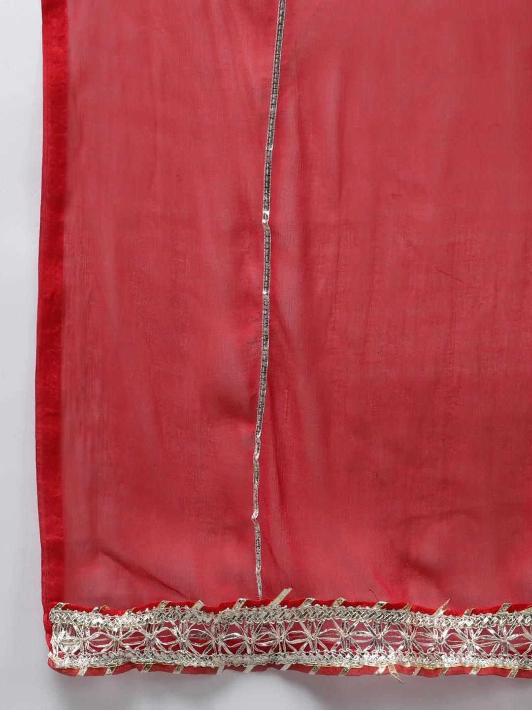 Yufta Red Ethnic Motifs Dupatta Set | Grocsy