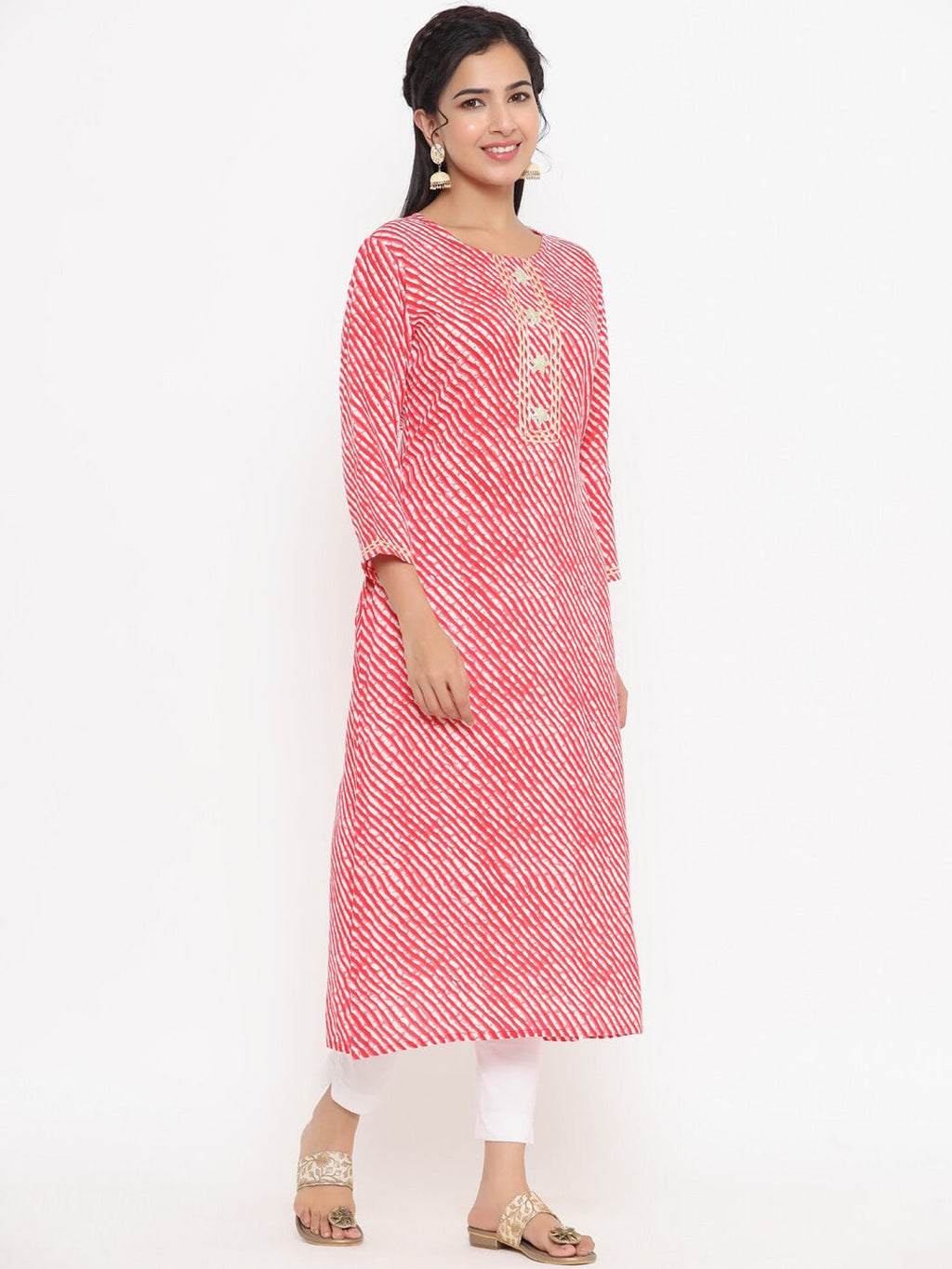 Yufta Red Printed Kurta | Grocsy