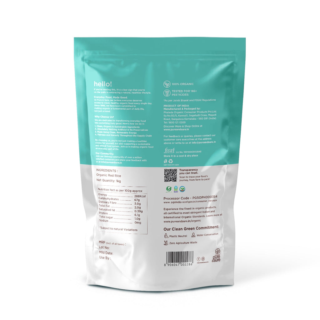 Pure & Sure Organic Red Rice | Grocsy