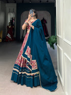 Lorenvalley Red Dola Silk and Rayon with Printed With Foil Work And Lace Touch Up Lehenga Choli | Grocsy