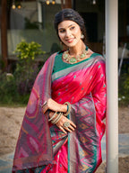 Anaita Red Soft Silk Saree With Floral Printed Work With Blouse | Grocsy